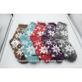 snow pattern acogedor warm fuzzy socks mujer casa calcetines con antikid